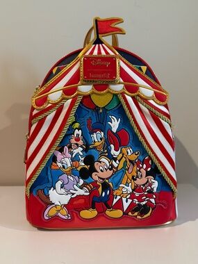 Brand NWT Loungefly Disney Mickey Mouse & Friends Circus Backpack